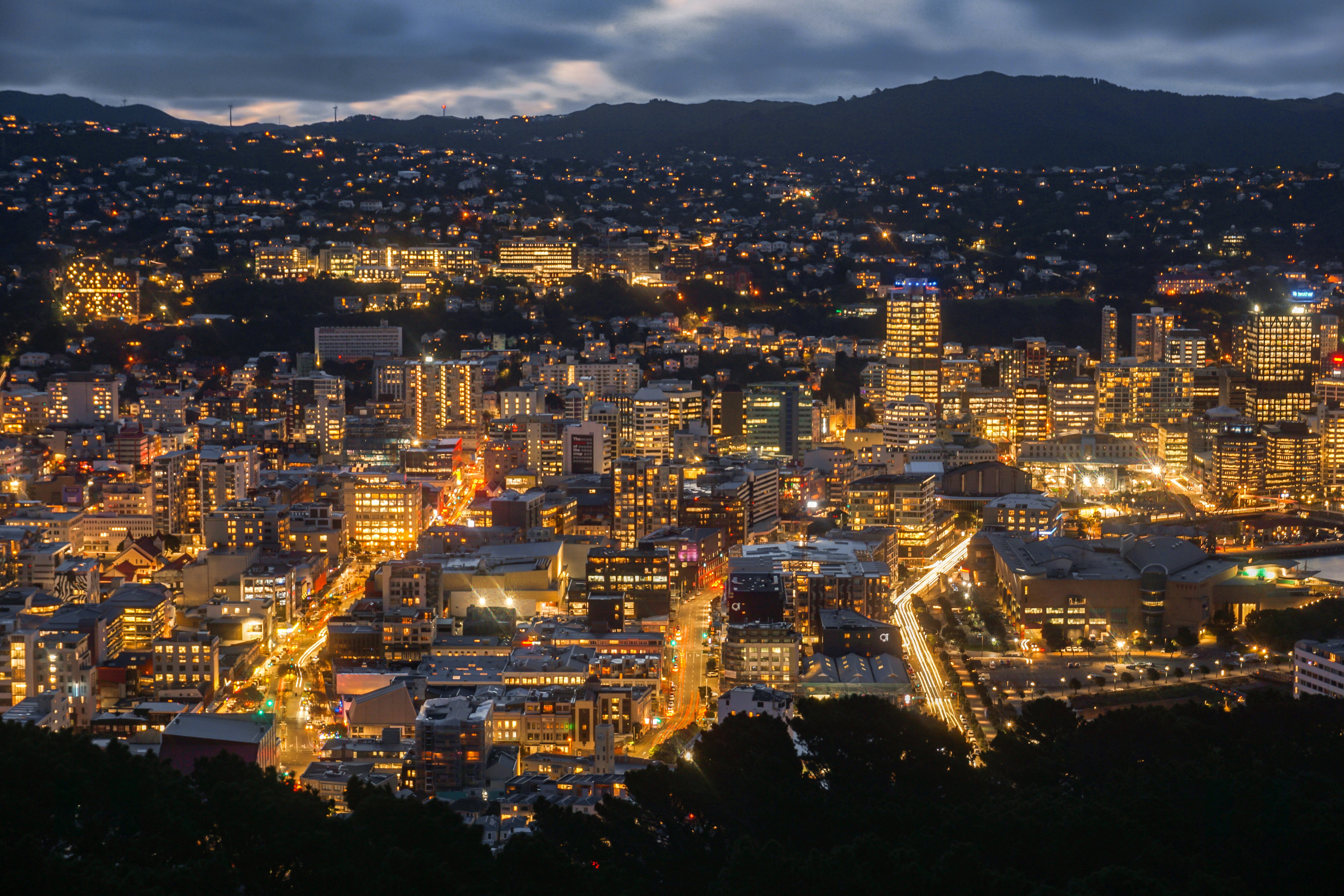 wellington night cityscape